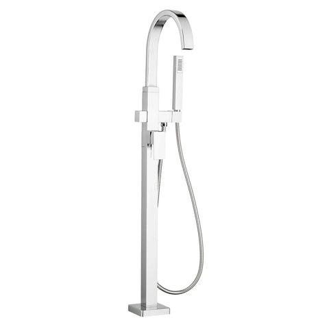 Contemporary Square Freestanding Bathtub Faucet With Lever Handle for Flash® Rough-In Valve
