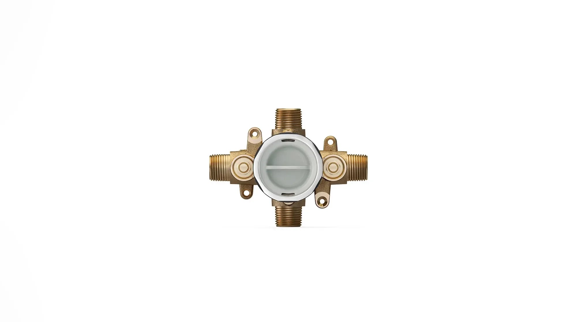 Flash® Shower Rough-In Valve With Universal Inlets/Outlets With Screwdriver Stops // NO FINISH // 129397_RU101SS_wht_CDNwebp.webp