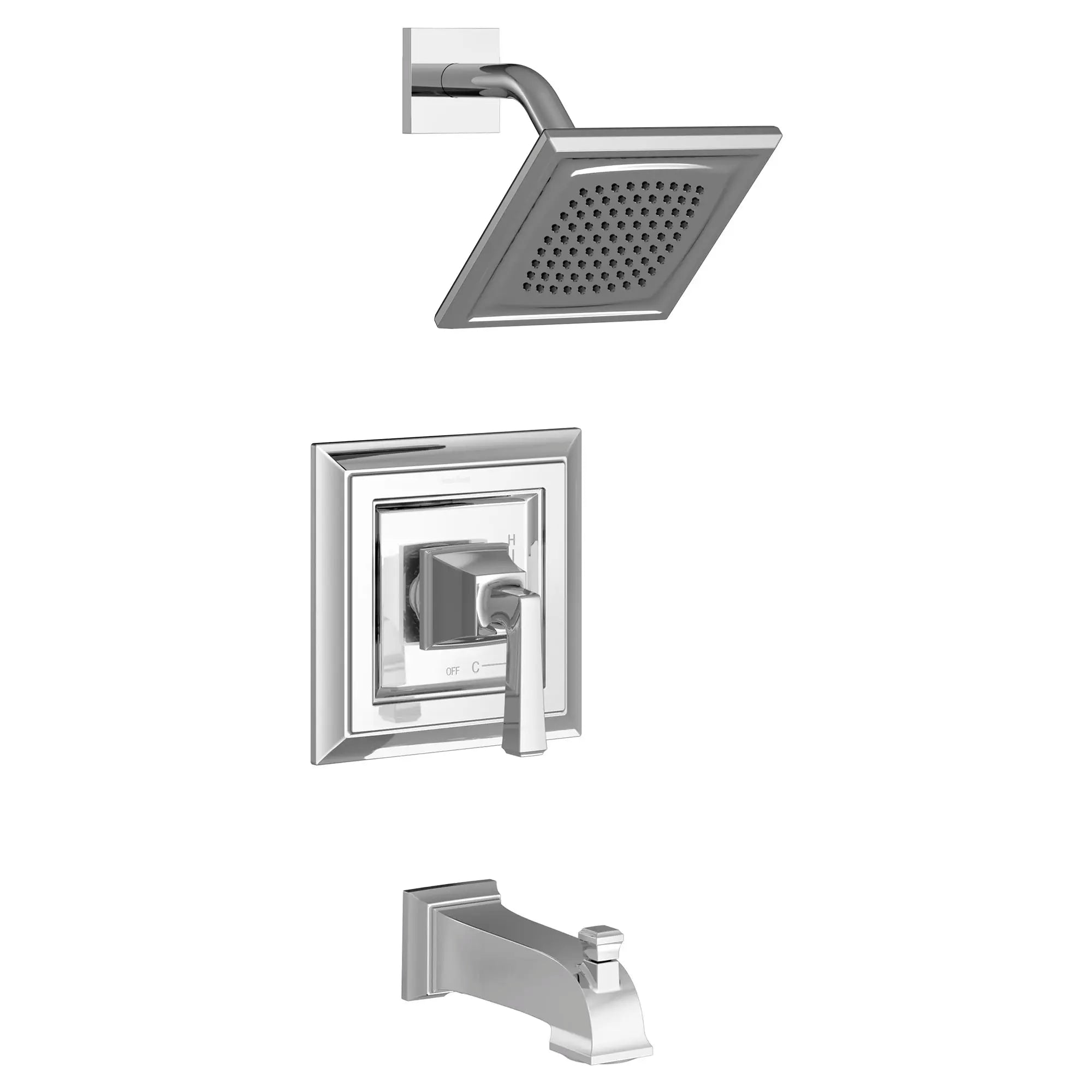 Town Square S 2.5 gpm/9.5 L/min Tub and Shower Trim Kit With Single Function Showerhead, Double Ceramic Pressure Balance Cartridge With Lever Handle // TUB & SHOWER / 2.5 GPM / POLISHED CHROME // 131191_T455502002_1_0_CDNwebp.webp