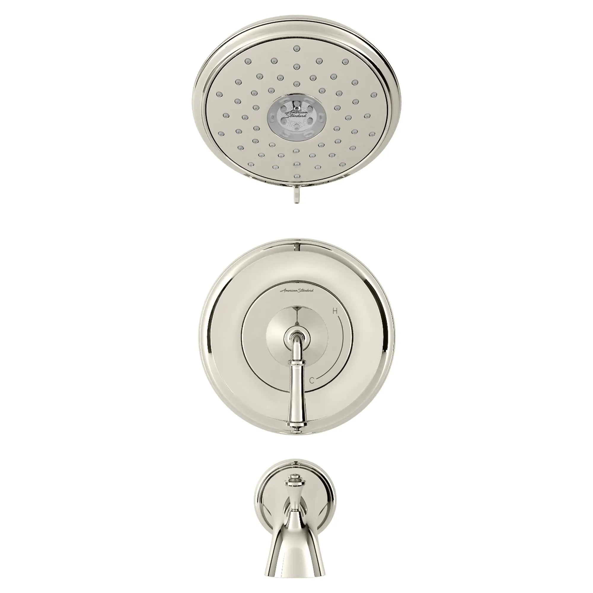Delancey® 1.8 gpm/6.8 L/min Tub and Shower Trim Kit With Water-Saving 4-Function Showerhead and Lever Handle // TUB & SHOWER / POLISHED NICKEL // 131691_TU052508013_0_CDNwebp.webp