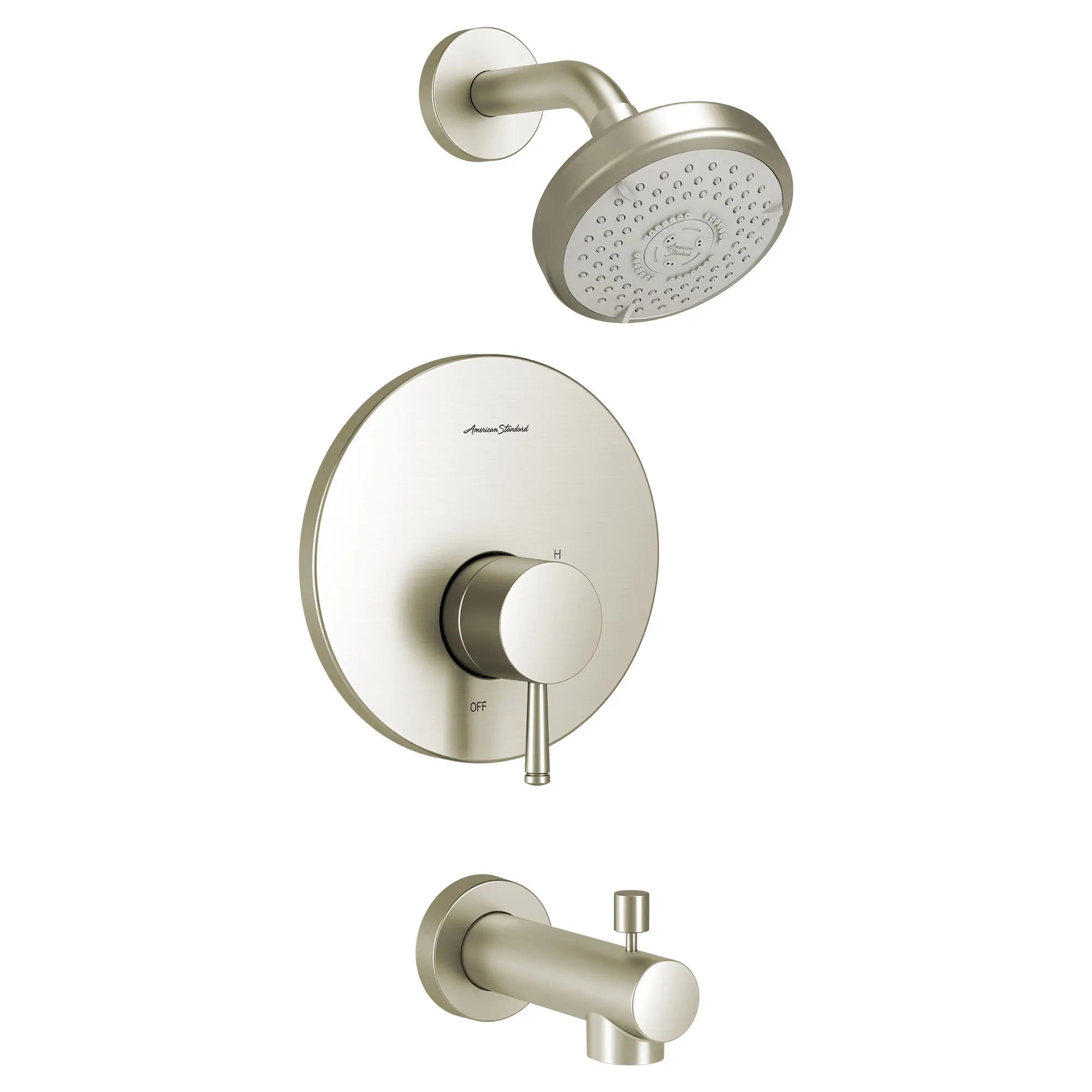 Serin® 1.75 gpm/6.6 L/min Tub and Shower Trim Kit With Water-Saving 3-Function Shower Head, Double Ceramic Pressure Balance Cartridge With Lever Handle // TUB & SHOWER / BRUSHED NICKEL // 131767_TU064508295_1_0_CDNwebp.webp