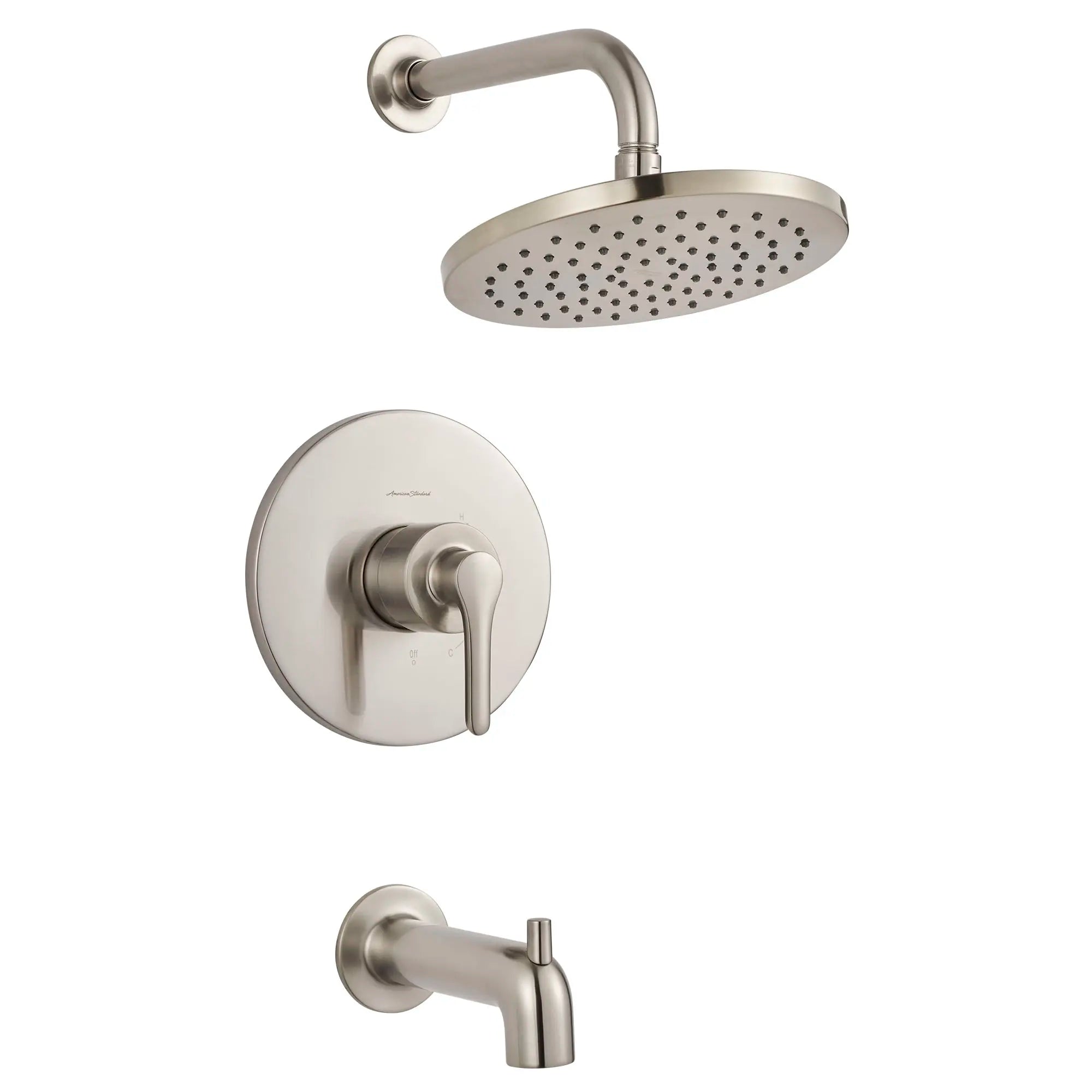 Studio® S 1.8 gpm/6.8 L/min Tub and Shower Trim Kit With Rain Showerhead, Double Ceramic Pressure Balance Cartridge With Lever Handle // TUB & SHOWER / BRUSHED NICKEL // 131890_TU105508295_1_0_CDNwebp.webp