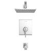 [TU184502.002] Times Square® 2.5 gpm/9.5 L/min Tub and Shower Trim Kit With Rain Showerhead, Double Ceramic Pressure Balance Cartridge With Lever Handle - Polished Chrome