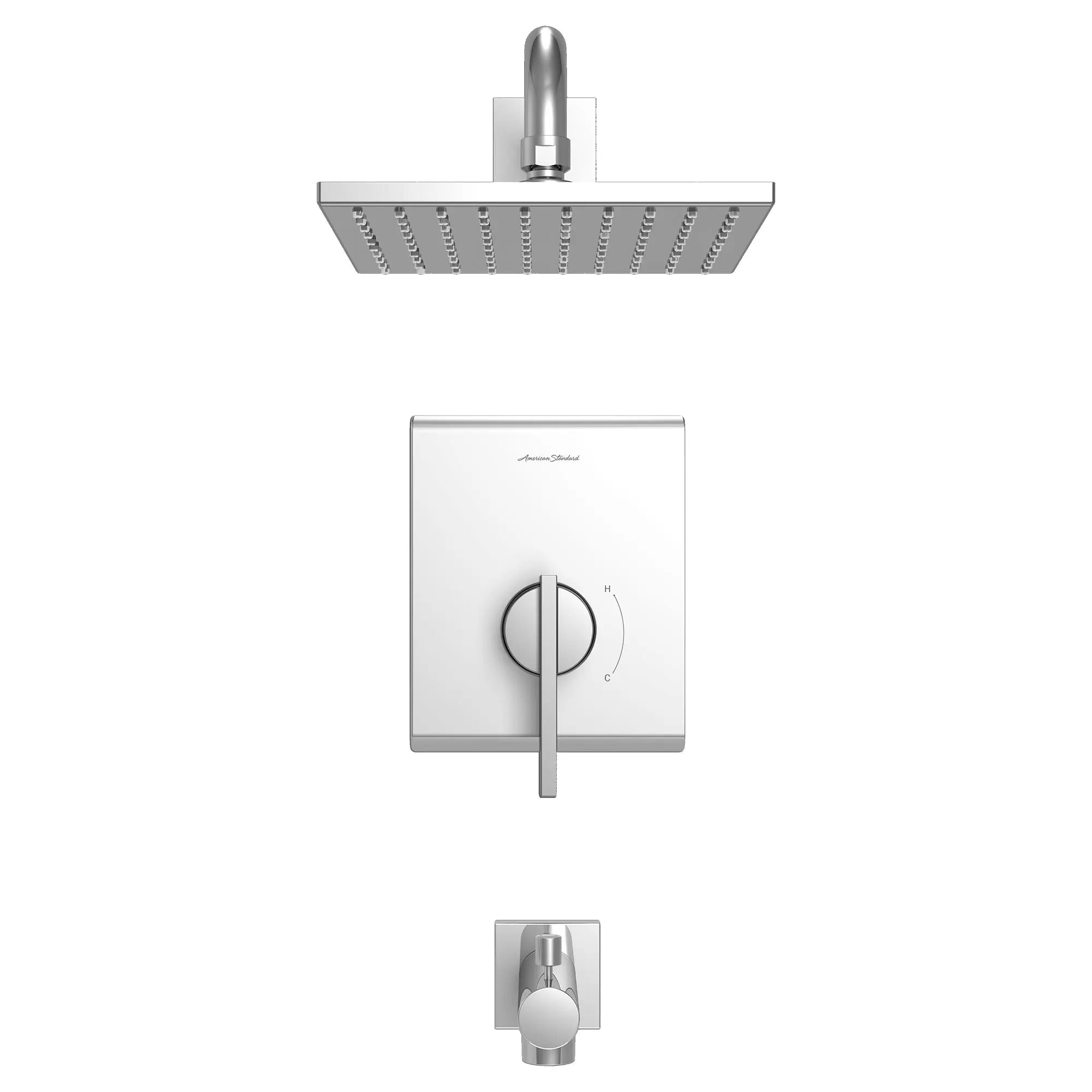 Times Square® 2.5 gpm/9.5 L/min Tub and Shower Trim Kit With Rain Showerhead, Double Ceramic Pressure Balance Cartridge With Lever Handle // POLISHED CHROME // 132004_TU184502002_0_CDNwebp.webp