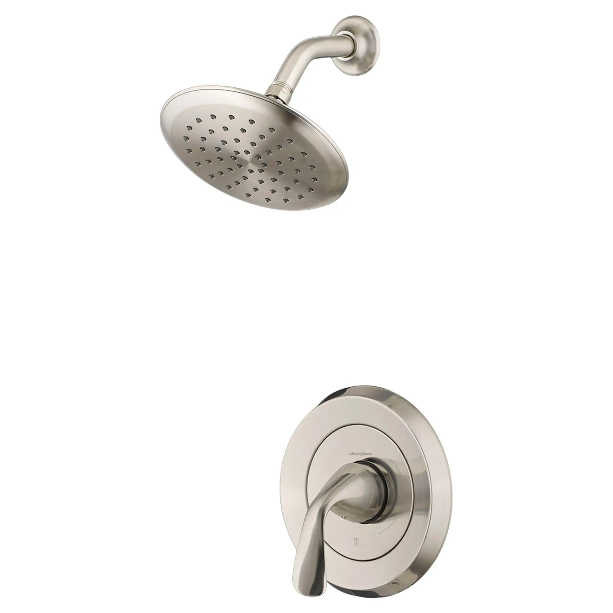 Fluent® 1.8 gpm/6.8 L/min Shower Trim Kit With Water-Saving Showerhead, Double Ceramic Pressure Balance Cartridge With Lever Handle // BRUSHED NICKEL // 132073_TU186507295_2_0_CDNwebp.webp
