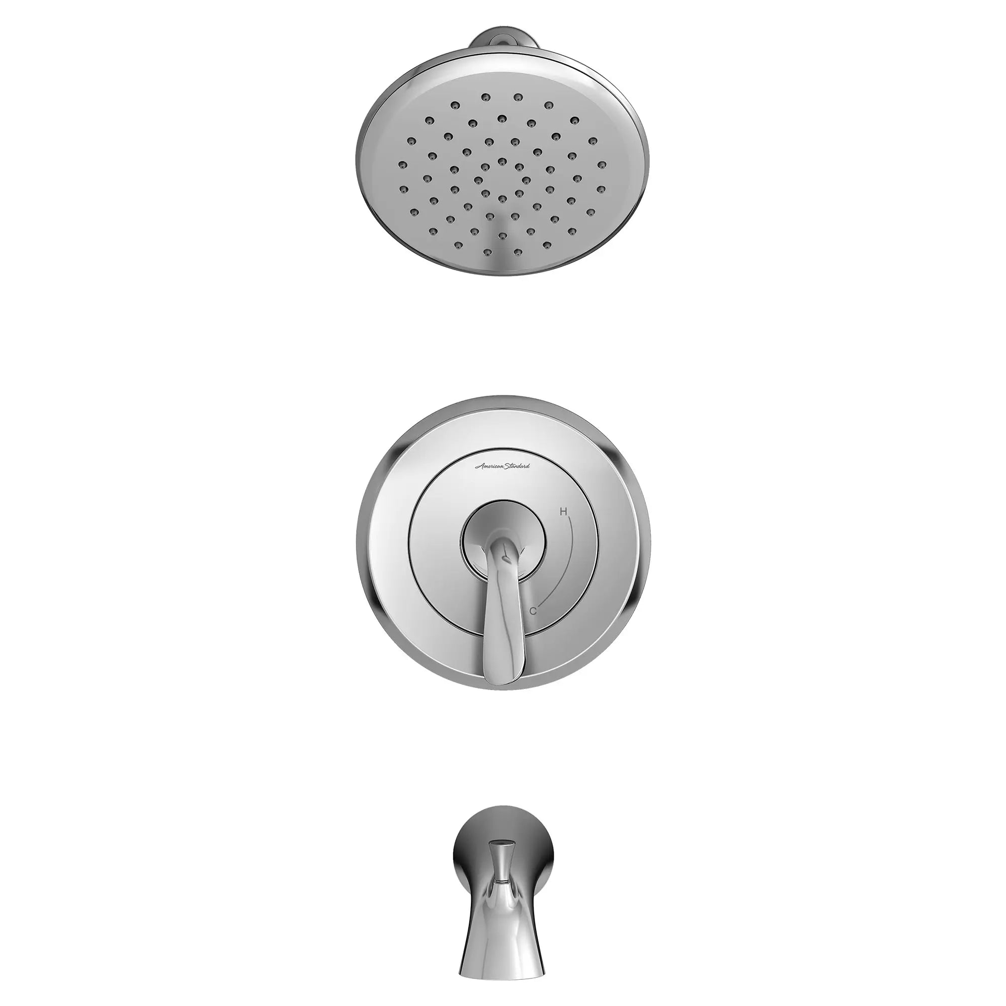 Fluent® 1.8 gpm/6.8 L/min Tub and Shower Trim Kit With Water-Saving Showerhead, Double Ceramic Pressure Balance Cartridge With Lever Handle // POLISHED CHROME // 132076_TU186508002_0_CDNwebp.webp