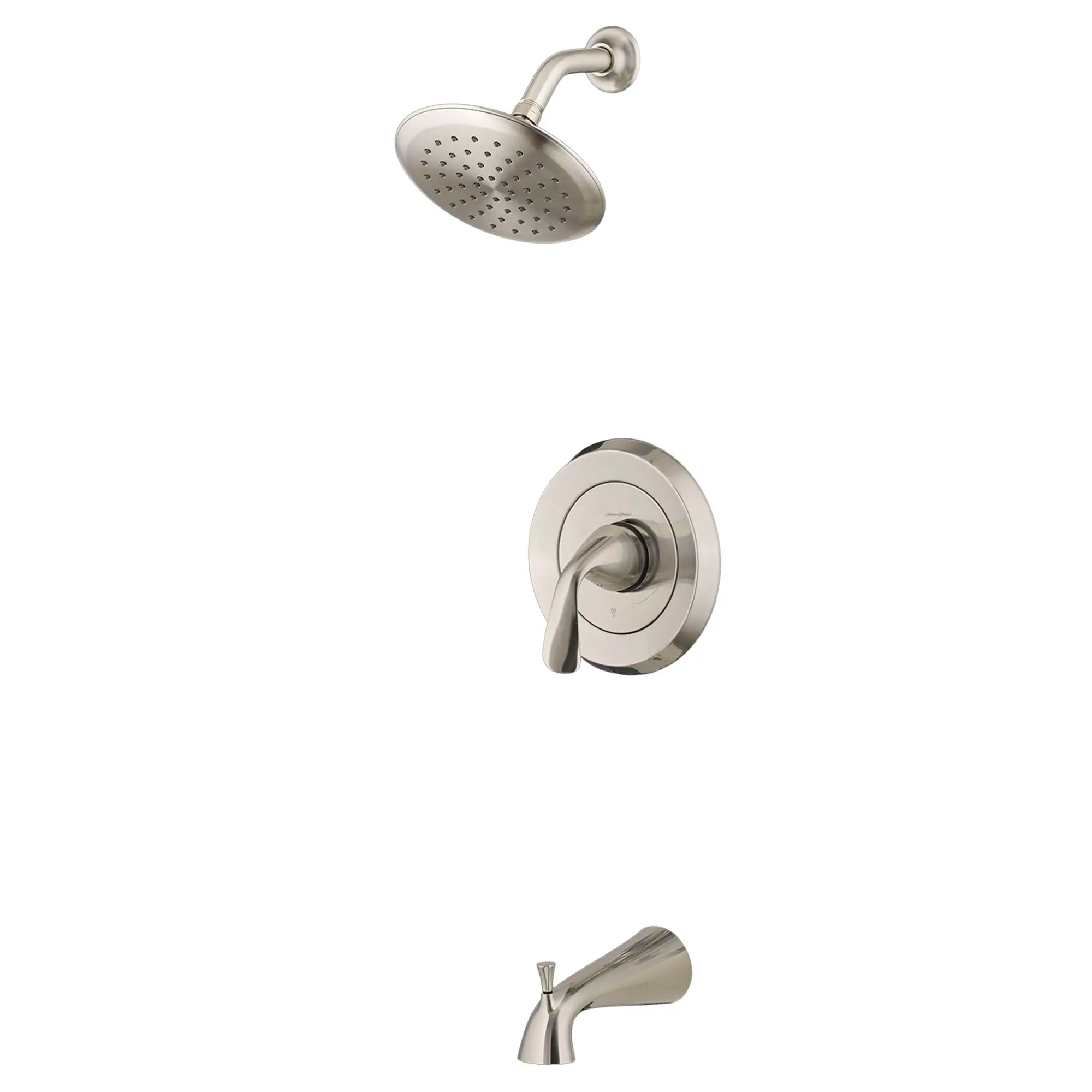 Fluent® 1.8 gpm/6.8 L/min Tub and Shower Trim Kit With Water-Saving Showerhead, Double Ceramic Pressure Balance Cartridge With Lever Handle // BRUSHED NICKEL // 132089_TU186508295_1_0_CDNwebp.webp