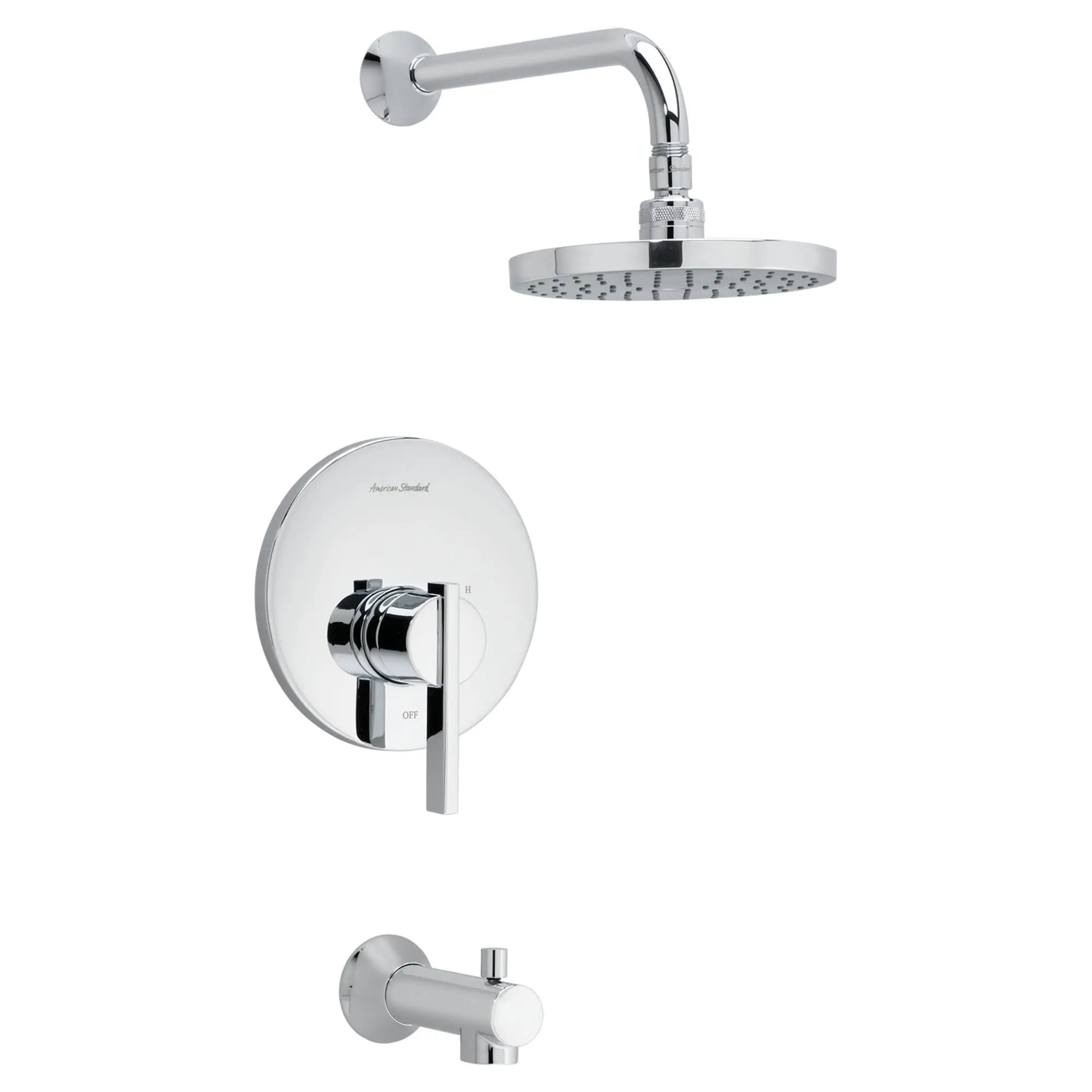 Boulevard Tub and Shower Trim Kit 2.5 gpm/9.5 L/min with Rain Showerhead, Double Ceramic Pressure Balance Cartridge and Lever Handle // POLISHED CHROME // 132427_TU431502002_0_CDNwebp.webp