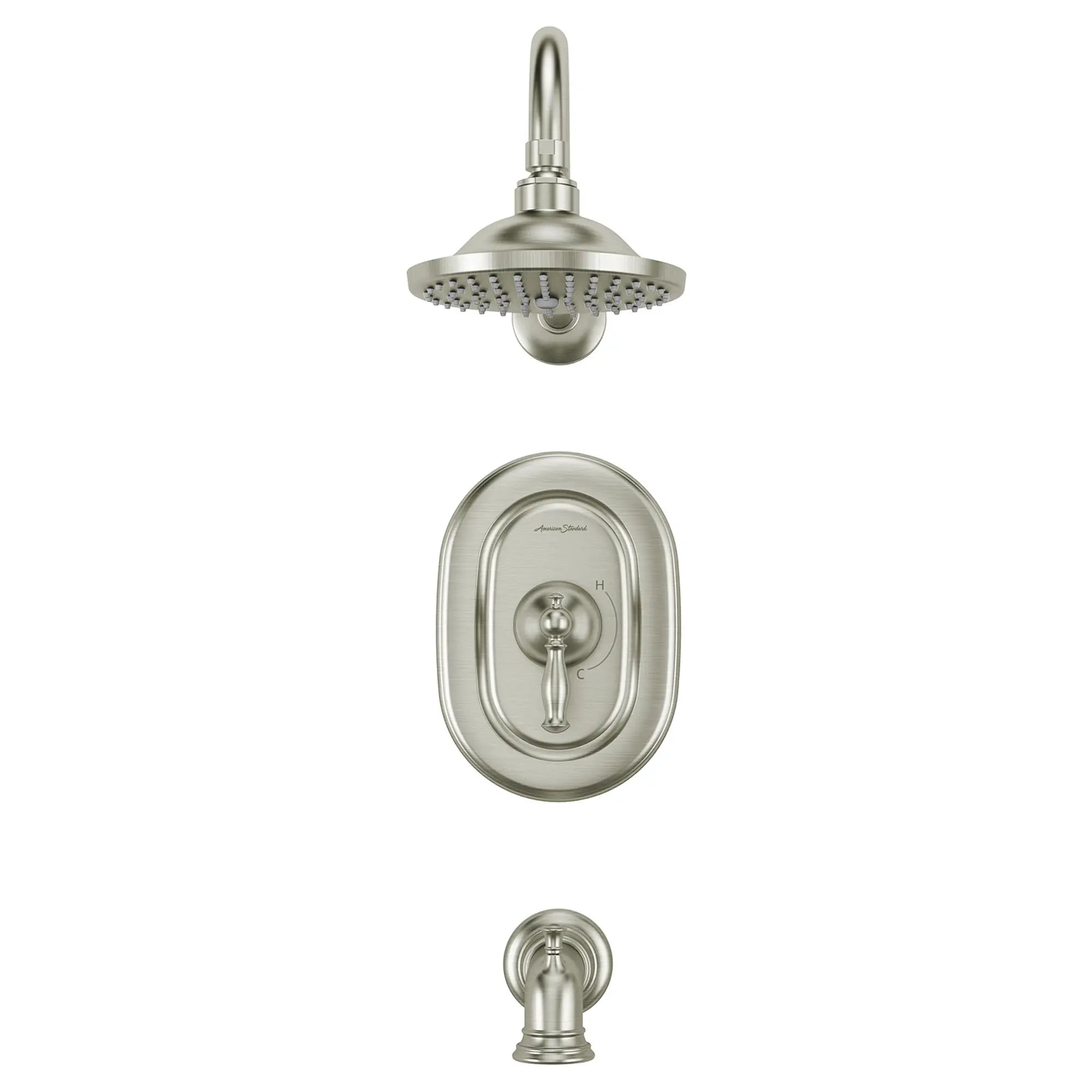 Quentin® 2.5 gpm/9.5 L/min Tub and Shower Trim Kit With Rain Showerhead, Double Ceramic Pressure Balance Cartridge With Lever Handle // BRUSHED NICKEL // 132455_TU440502295_0_CDNwebp.webp