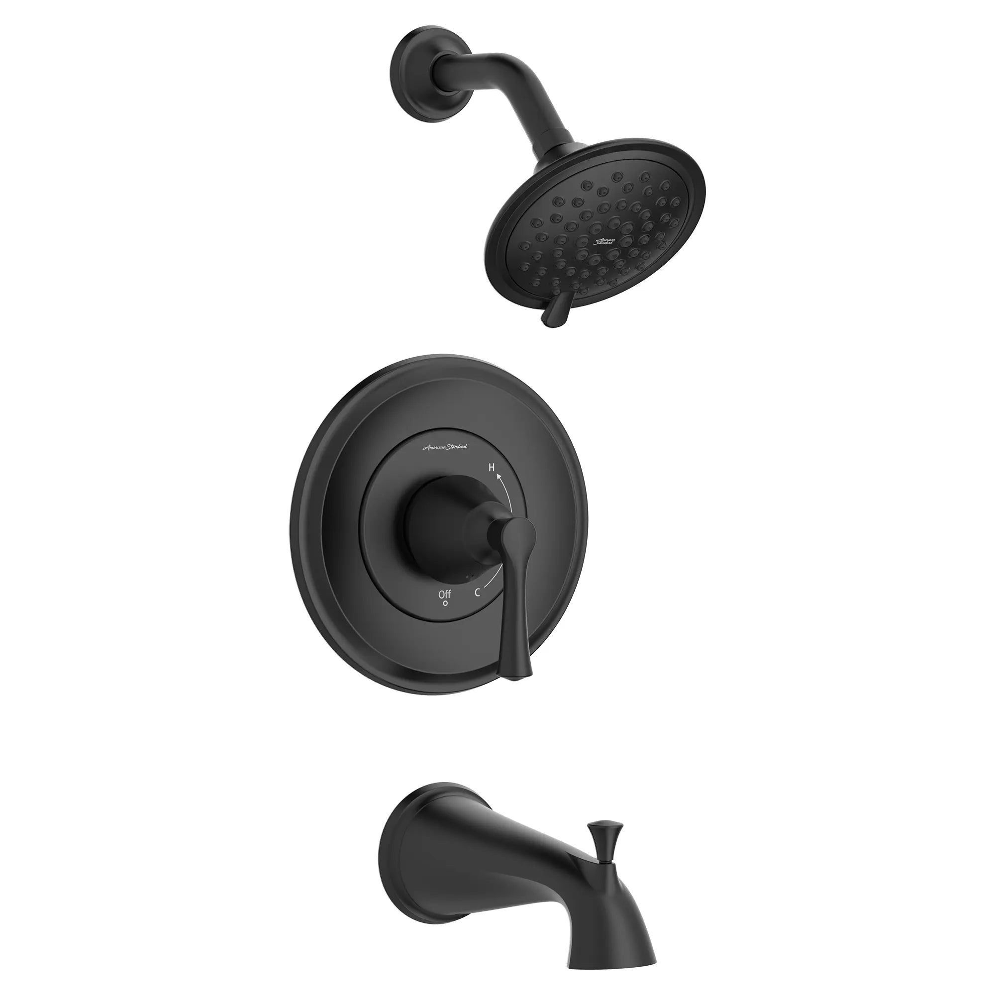 Estate 1.8 gpm/6.8 L/min Tub and Shower Trim Kit With Water-Saving 3-Function Showerhead, Double Ceramic Pressure Balance Cartridge With Lever Handle // TUB & SHOWER / 1.8 GPM / MATTE BLACK // 132581_TU722508.243_0_CDNwebp.webp