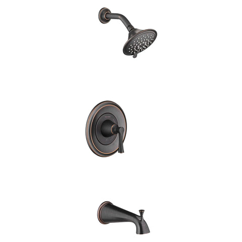 Estate 1.8 gpm/6.8 L/min Tub and Shower Trim Kit With Water-Saving 3-Function Showerhead, Double Ceramic Pressure Balance Cartridge With Lever Handle