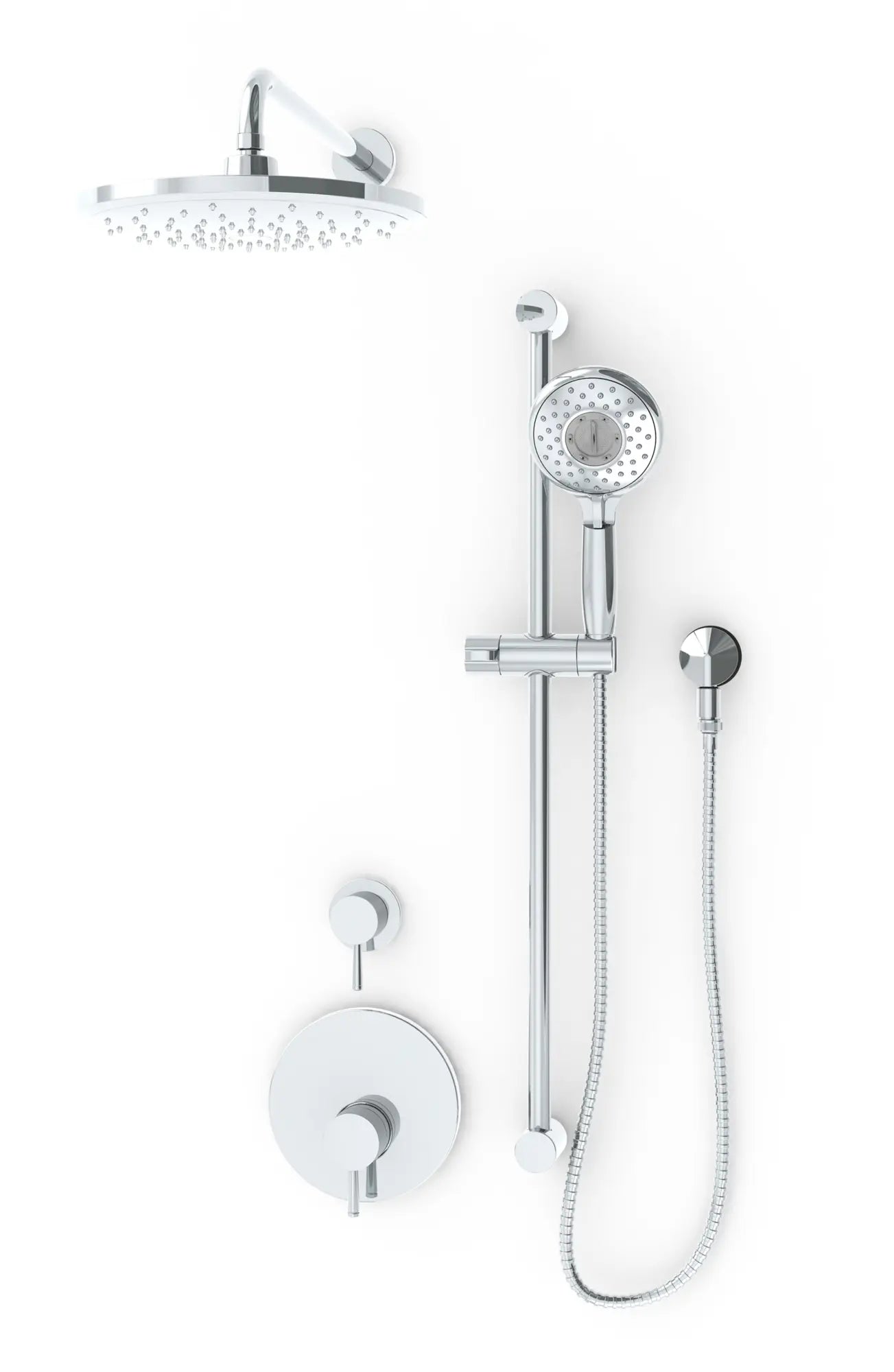 Canis 2.5 gpm/9.5 L/min Shower Kit With Rain Showerhead, Diverter, Slide Bar & Hand Shower // POLISHED CHROME // 135008_Image_1660900.002_CANIS_Shower_Kit_0_CDNwebp.webp