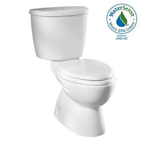 [2476516.020] FloWise Two-Piece Dual Flush 1.6 gpf/6.0 Lpf and 0.8 gpf/3.0 Lpf Standard Height Elongated Toilet With Lined Tank and Seat - White