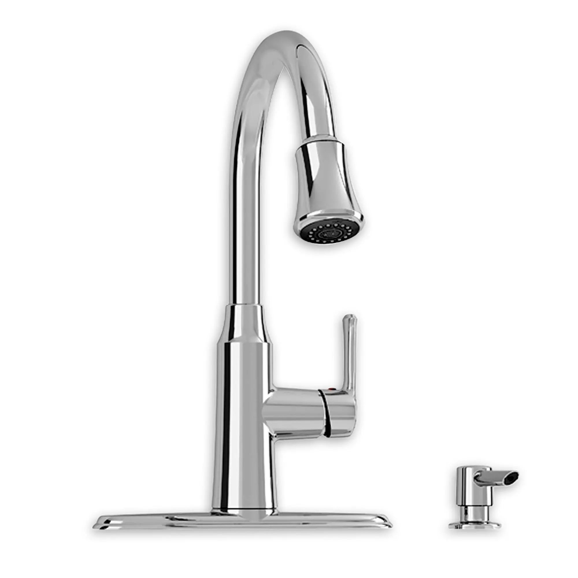 Soltura 1 Handle Pull Down High Arc Kitchen Faucet with Soap Dispenser // POLISHED CHROME // 135153_Image_9391301.002_SOLTURA_Pulldown_0_CDNwebp.webp