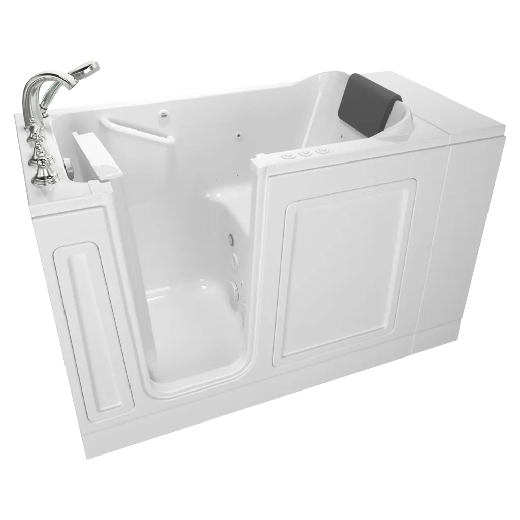 Acrylic Luxury Series 28 x 48-Inch Walk-in Tub With Combination Air Spa and Whirlpool Systems - Left-Hand Drain With Faucet // WHITE // 135165_Image_C2848.119.CLW_ACRYLIC_WIT_Walk-in_0_CDNwebp.webp