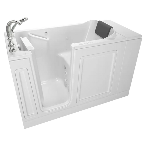Acrylic Luxury Series 28 x 48-Inch Walk-in Tub With Combination Air Spa and Whirlpool Systems - Left-Hand Drain With Faucet