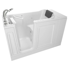 [C2848.119.CLW] Acrylic Luxury Series 28 x 48-Inch Walk-in Tub With Combination Air Spa and Whirlpool Systems - Left-Hand Drain With Faucet - White