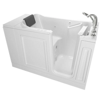 [C2848.119.CRW] Acrylic Luxury Series 28 x 48-Inch Walk-in Tub With Combination Air Spa and Whirlpool Systems - Right-Hand Drain With Faucet - White
