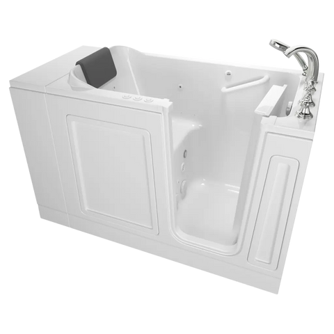 Acrylic Luxury Series 28 x 48-Inch Walk-in Tub With Combination Air Spa and Whirlpool Systems - Right-Hand Drain With Faucet