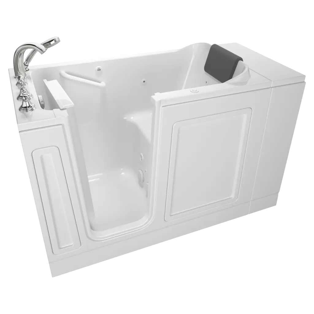 Acrylic Luxury Series 28 x 48-Inch Walk-in Tub With Whirlpool System - Left-Hand Drain With Faucet // WHITE // 135169_Image_C2848.119.WLW_ACRYLIC_WIT_Walk-in_0_CDNwebp.webp