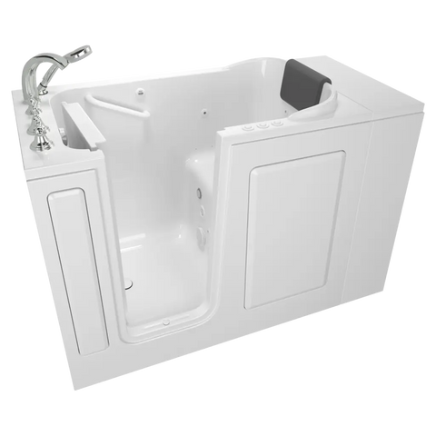 Gelcoat Value Series 28 x 48-Inch Walk-in Tub With Combination Air Spa and Whirlpool Systems - Left-Hand Drain With Faucet