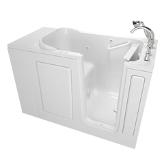 [C2848.509.CRW] Gelcoat Value Series 28 x 48-Inch Walk-in Tub With Combination Air Spa and Whirlpool Systems - Right-Hand Drain With Faucet - White
