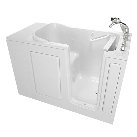 Gelcoat Value Series 28 x 48-Inch Walk-in Tub With Whirlpool System - Right-Hand Drain With Faucet