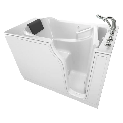 Gelcoat Premium Series 30 x 52 -Inch Walk-in Tub With Soaking Bath - Right-Hand Drain With Faucet