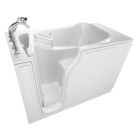 Gelcoat Value Series 30 x 52-Inch Walk-in Tub With Whirlpool System - Left-Hand Drain With Faucet