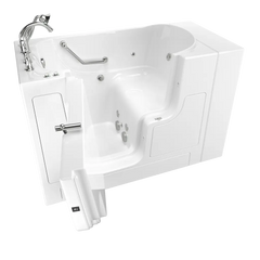 [C3052OD.709.WLW-PC] Gelcoat Value Series 30 x 52-Inch Walk-in Tub With Whirlpool System - Left-Hand Drain With Faucet - White