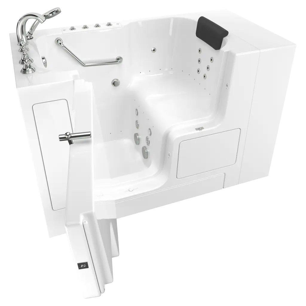 Gelcoat Premium Series 32 x 52-Inch Walk-in Tub With Combination Air Spa and Whirlpool Systems - Left-Hand Drain With Faucet // WHITE // 135223_Image_C3252OD.109.CLW-PC_GELCOAT_WIT_Walk-in_0_CDNwebp.webp
