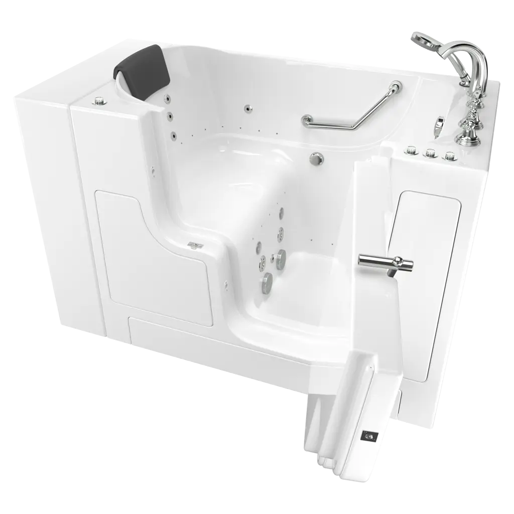 Gelcoat Premium Series 32 x 52-Inch Walk-in Tub With Combination Air Spa and Whirlpool Systems - Right-Hand Drain With Faucet // WHITE // 135229_Image_C3252OD.109.CRW-PC_GELCOAT_WIT_Walk-in_0_CDNwebp.webp
