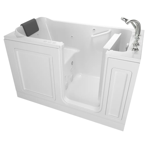 Acrylic Luxury Series 32 x 60-Inch Walk-in Tub With Combination Air Spa and Whirlpool Systems - Right-Hand Drain With Faucet