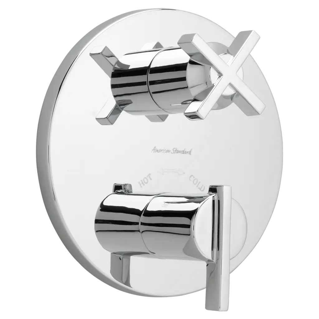 Boulevard Thermostatic Shower Valve Trim Kit with On/Off Volume Control // POLISHED CHROME // 135269_Image_T431740.002_BOULEVARD_Trim_0_CDNwebp.webp