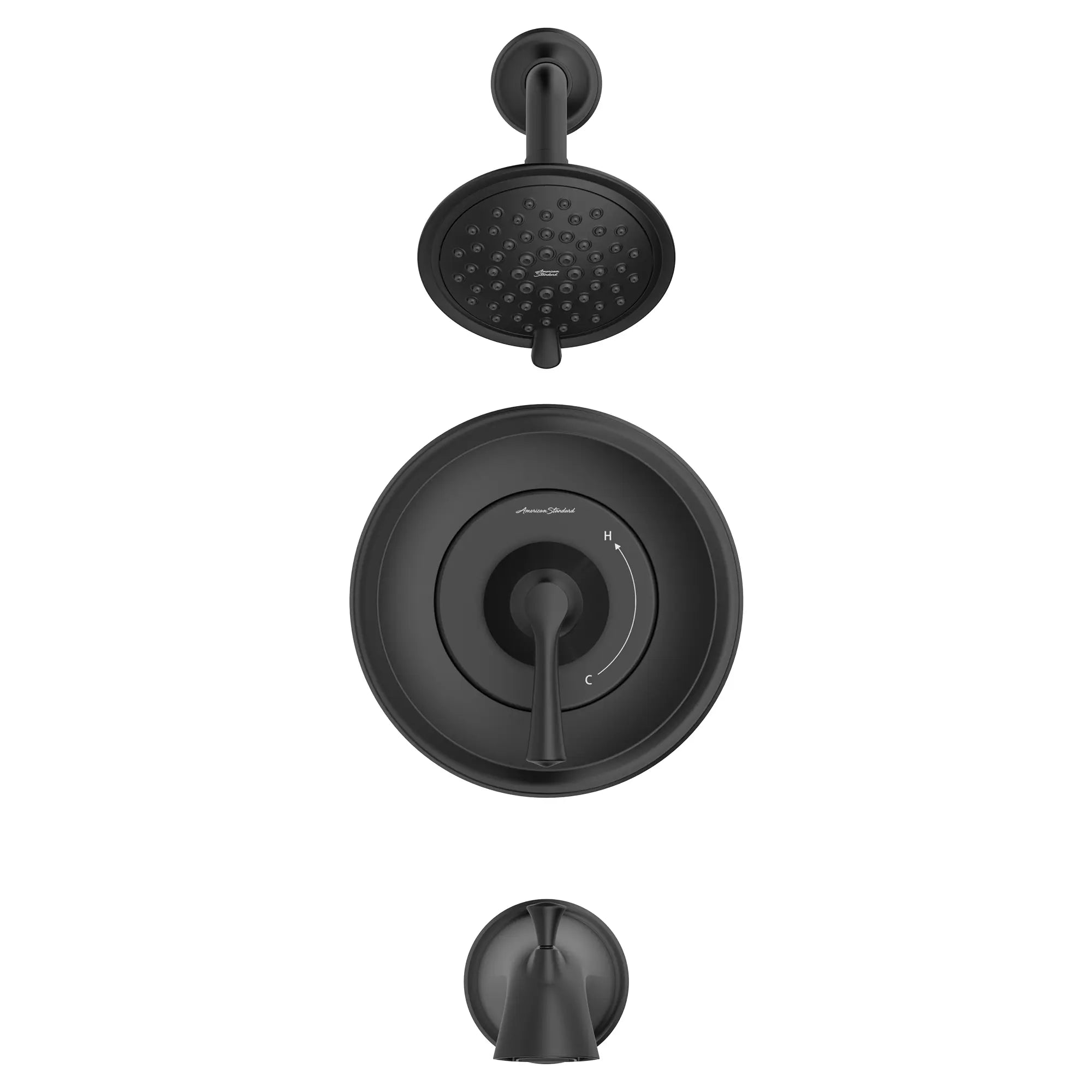 Estate 1.8 gpm/6.8 L/min Tub and Shower Trim Kit With Water-Saving 3-Function Showerhead, Double Ceramic Pressure Balance Cartridge With Lever Handle // TUB & SHOWER / 1.8 GPM / MATTE BLACK // 152245_tu722508243_1_0_CDNwebp.webp