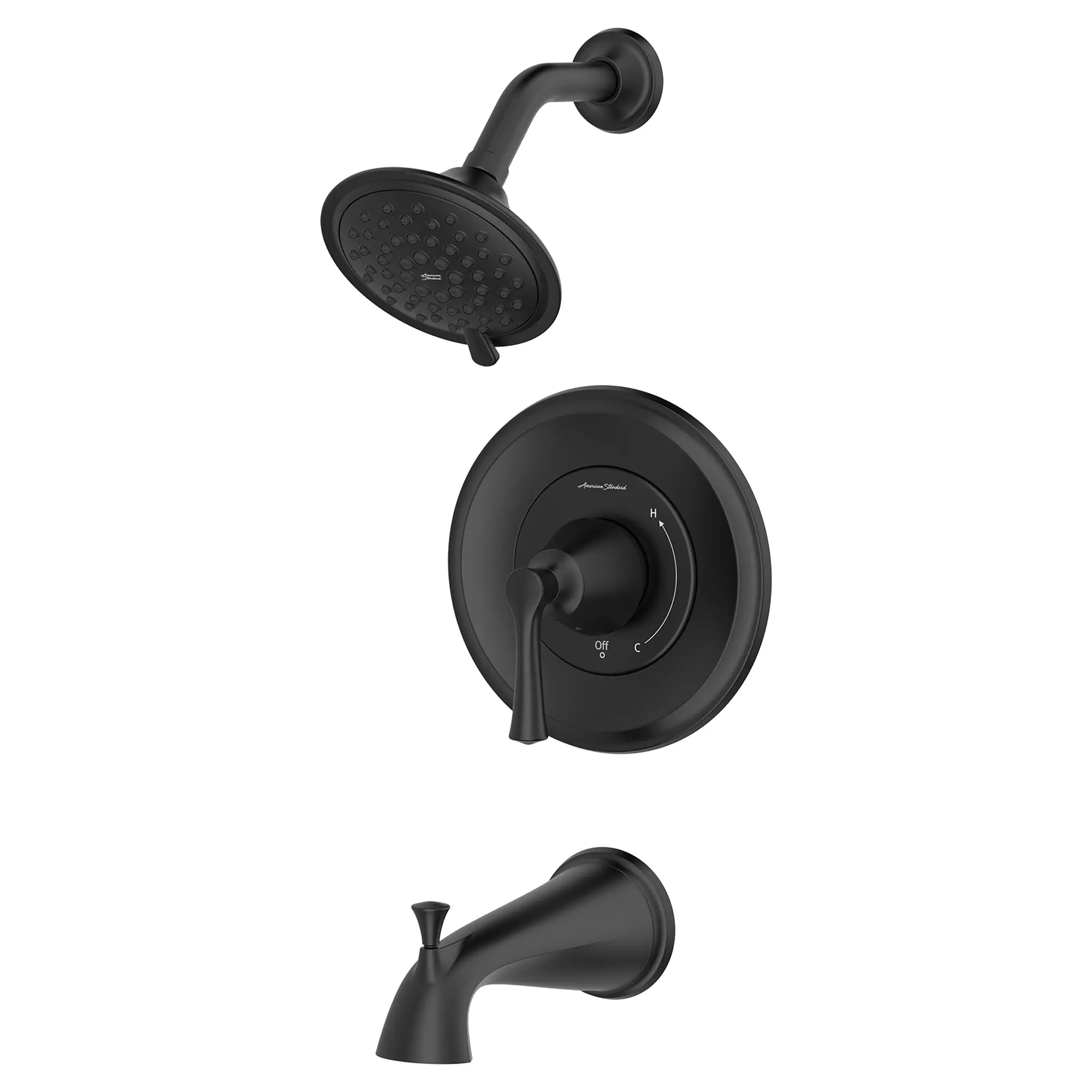 Estate 1.8 gpm/6.8 L/min Tub and Shower Trim Kit With Water-Saving 3-Function Showerhead, Double Ceramic Pressure Balance Cartridge With Lever Handle // TUB & SHOWER / 1.8 GPM / MATTE BLACK // 152251_TU722508.243_2_0_CDNwebp.webp