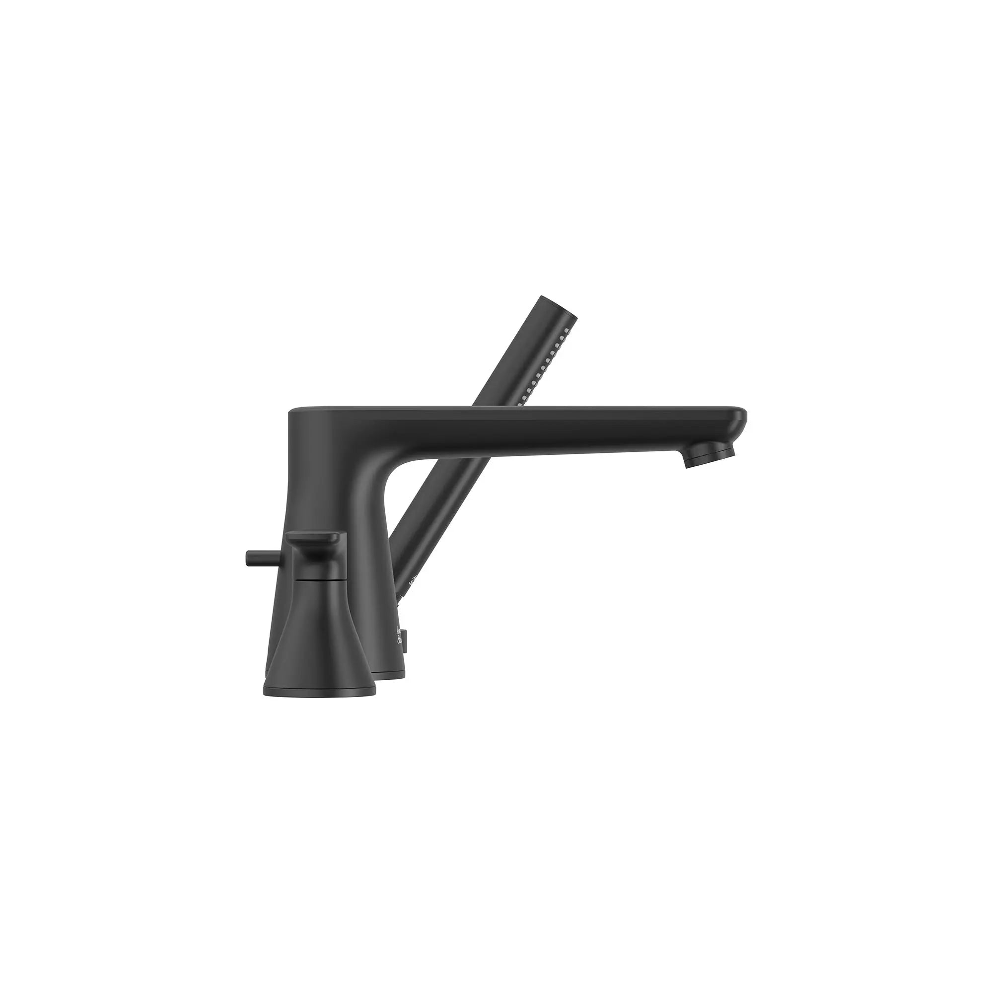 Aspirations 4-Hole 2-Handle Deck Mount Roman Tub Faucet  With Lever Handles and Personal Shower // MATTE BLACK // 155538_Aspirations_SiloSide_t061901.243_0001_Jan2023_0_CDNwebp.webp