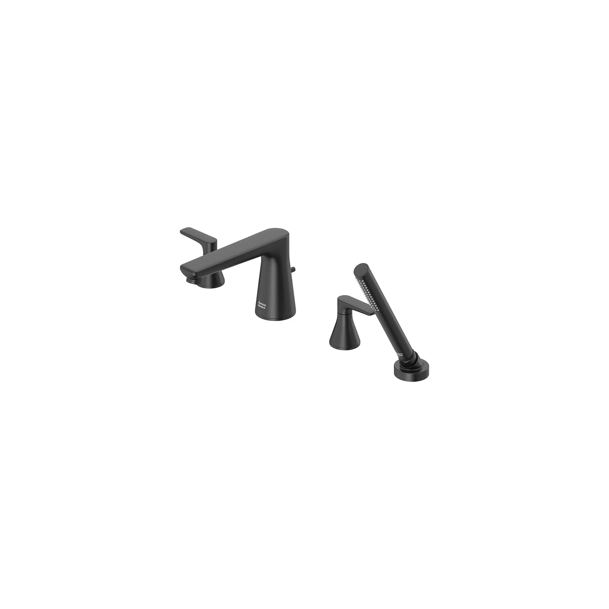 Aspirations 4-Hole 2-Handle Deck Mount Roman Tub Faucet  With Lever Handles and Personal Shower // MATTE BLACK // 155579_Aspirations_SiloLeft_t061901.243_0001_Jan2023_0_CDNwebp.webp