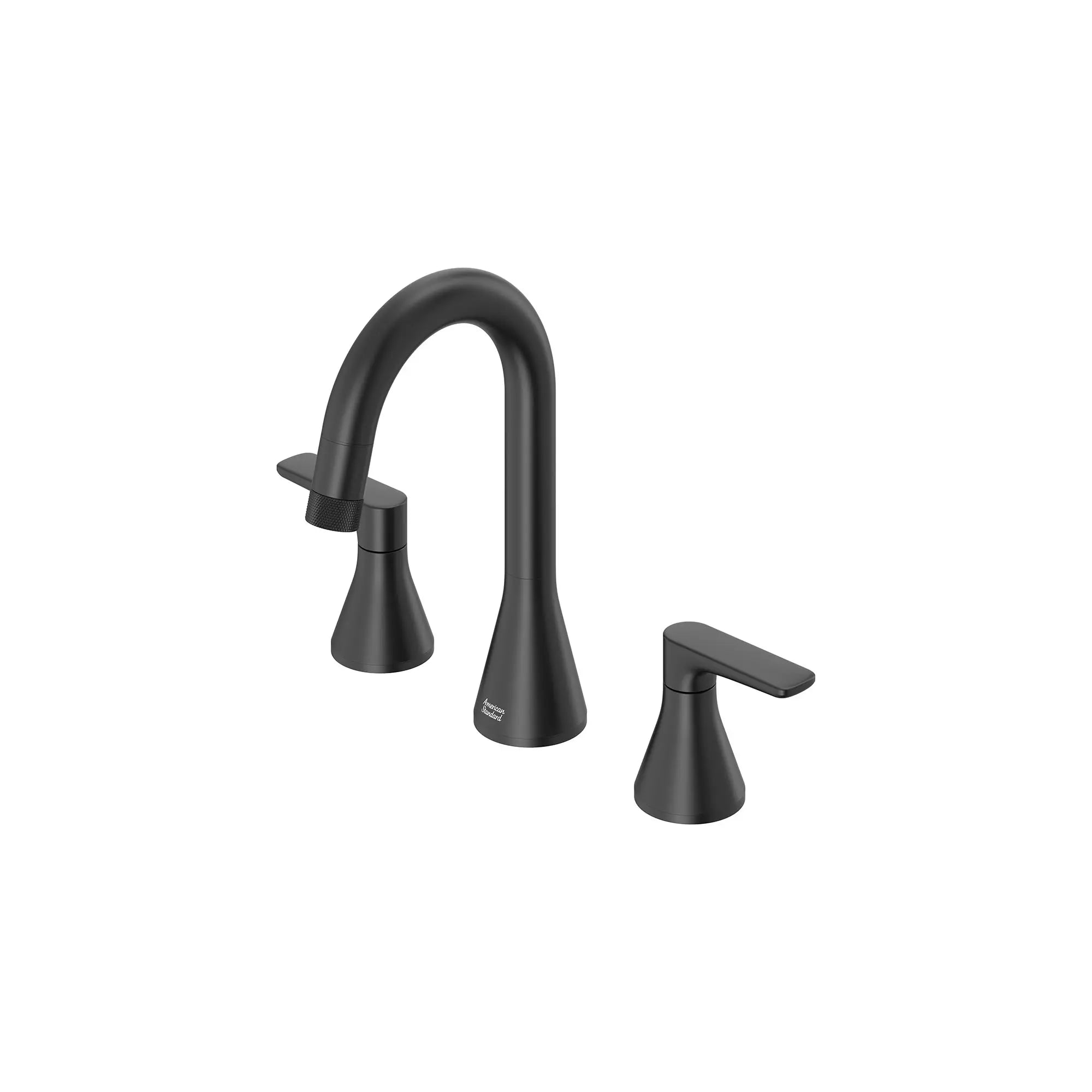 Aspirations® 8-Inch Widespread 2-Handle Pull-Down Bathroom Faucet 1.2gpm/4.5 L/min With Lever Handles // MATTE BLACK // 155605_Aspirations_SiloLeft_7061821.243_0001_Jan2023_0_CDNwebp_52d58bea-f4c3-4705-ba9d-729fbb9d2af7.webp