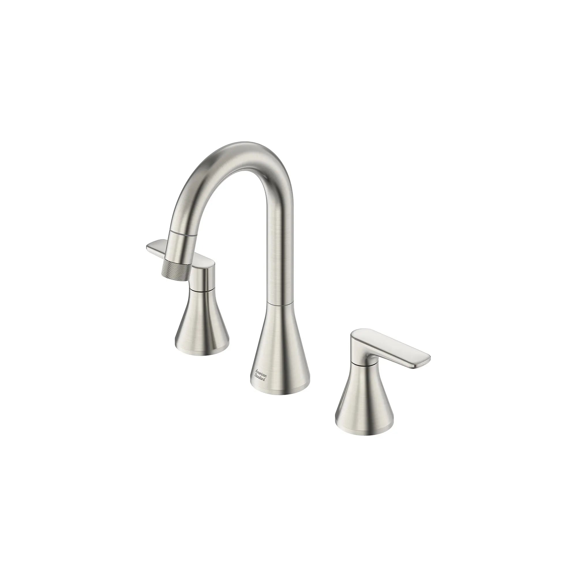 Aspirations® 8-Inch Widespread 2-Handle Pull-Down Bathroom Faucet 1.2gpm/4.5 L/min With Lever Handles // BRUSHED NICKEL // 155617_Aspirations_SiloLeft_7061821.295_0001_Jan2023_0_CDNwebp_a315958b-4be6-4dfc-9784-dfd26c35257e.webp
