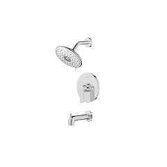[TU061508.002] Aspirations 1.8 gpm/6.8 L/min Tub and Shower Trim Kit With Water-Saving Showerhead and Double Ceramic Pressure Balance Cartridge With Lever Handle - Polished Chrome