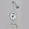 [T064602.002] Serin® 2.5 gpm/9.5 L/min Tub and Shower Trim Kit With Rain Shower Head, Double Ceramic Pressure Balance Cartridge With Lever Handle - Polished Chrome