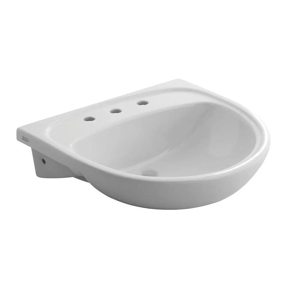 Mezzo Semi-Countertop Sink Less Overflow with 8-Inch Widespread