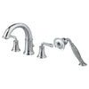 [7420901.002] Portsmouth Bathtub Faucet with Personal Shower for Flash Rough-in Valve with Lever Handles - Polished Chrome