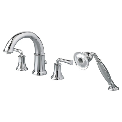 Portsmouth Bathtub Faucet with Personal Shower for Flash Rough-in Valve with Lever Handles