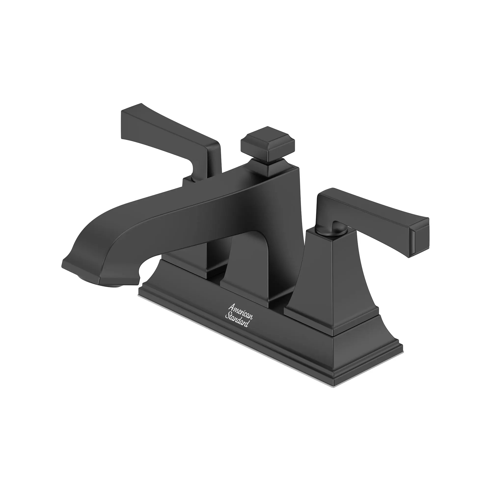 Town Square® S 4-Inch Centerset 2-Handle Bathroom Faucet 1.2 gpm/4.5 L/min With Lever Handles // MATTE BLACK // 168575_TownSquareS_SiloLeft_7455207.243_0001_Jan2023_0_CDNwebp.webp