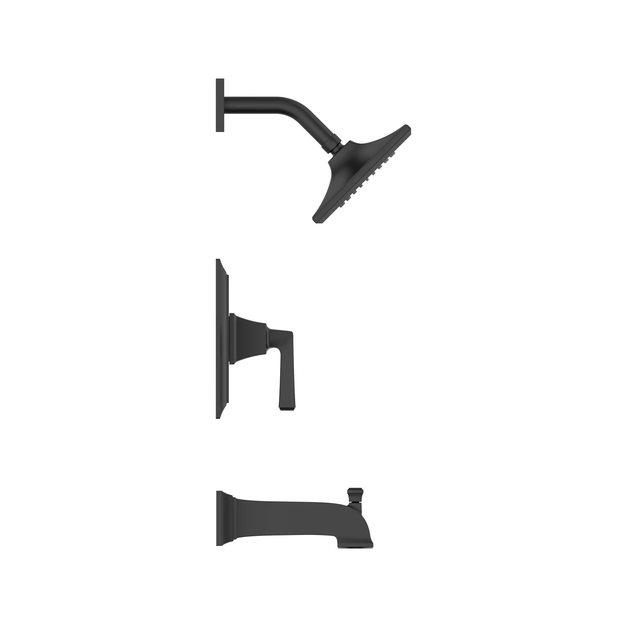 Town Square S 1.75 gpm/6.8 L/min Tub and Shower Trim Kit With Water-Saving Showerhead, Double Ceramic Pressure Balance Cartridge With Lever Handle // TUB & SHOWER / 1.75 GPM / MATTE BLACK // 168811_TownSquareS_SiloSide_TU455508.243_0005_Apr2023_0_CDNwebp.webp