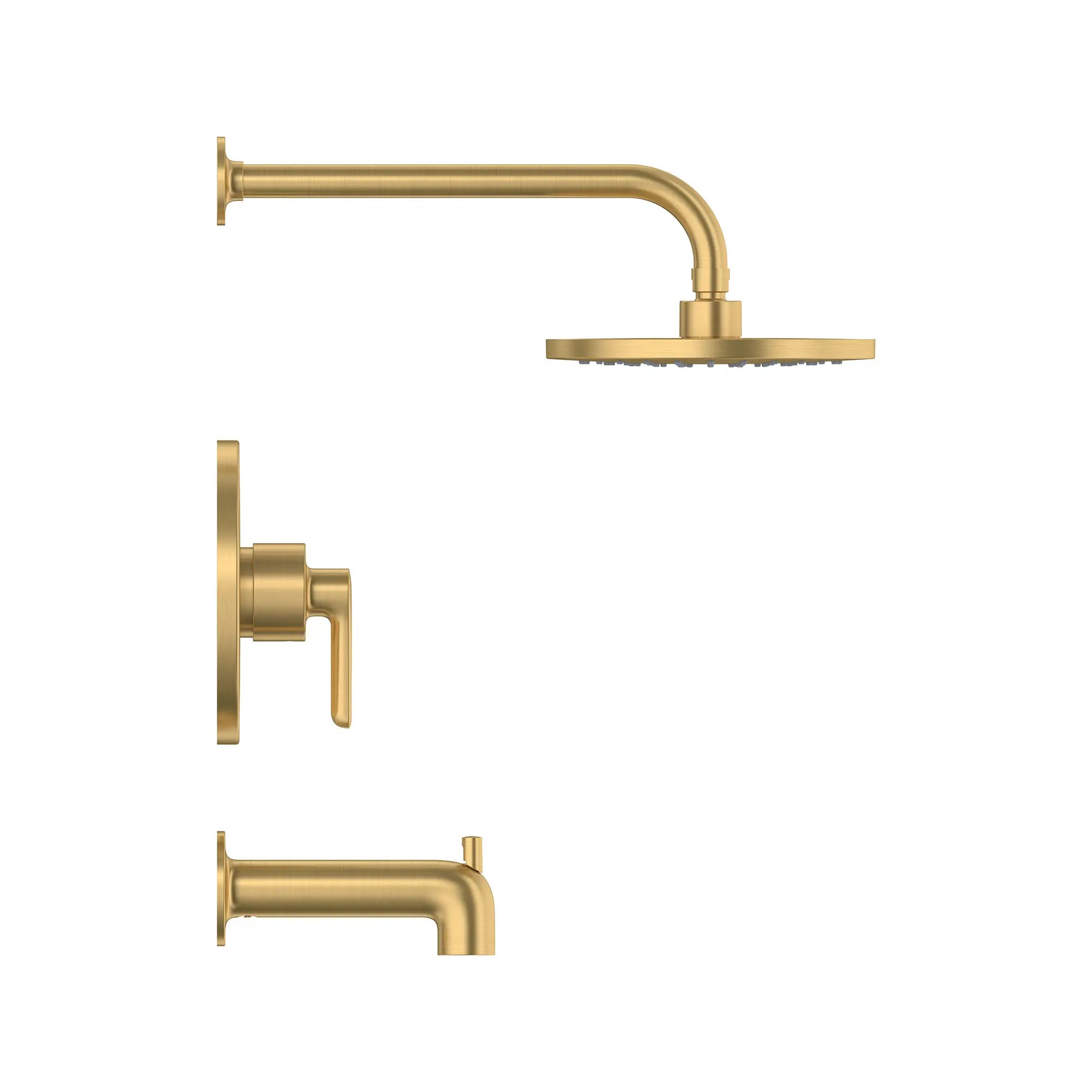 Studio® S 1.8 gpm/6.8 L/min Tub and Shower Trim Kit With Rain Showerhead, Double Ceramic Pressure Balance Cartridge With Lever Handle // TUB & SHOWER / BRUSHED COOL SUNRISE // 168865_Studio_S_SiloSide_tu105508.GN0_0001_Apr2023_0_CDNwebp.webp