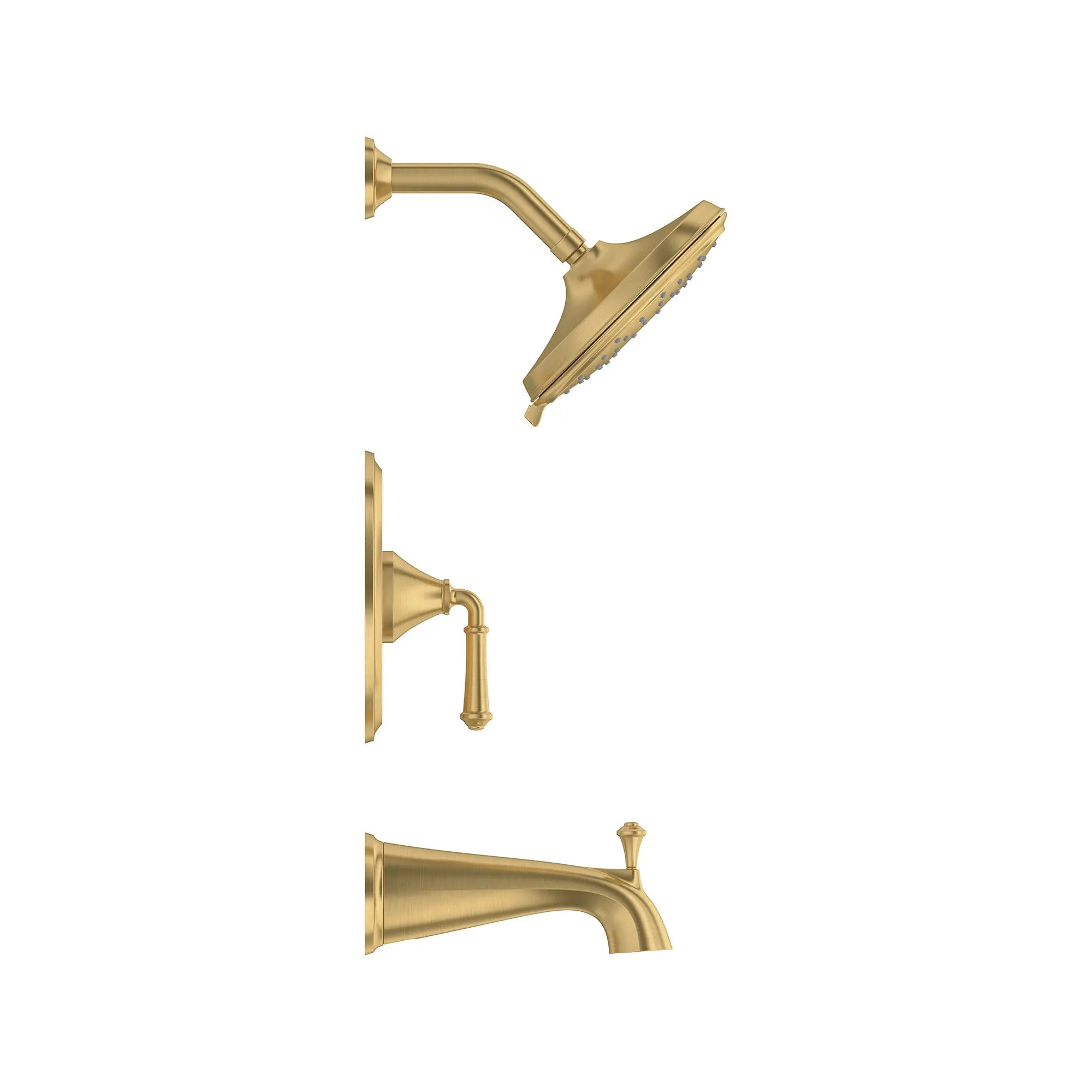 Delancey® 1.8 gpm/6.8 L/min Tub and Shower Trim Kit With Water-Saving 4-Function Showerhead and Lever Handle // TUB & SHOWER / BRUSHED COOL SUNRISE // 168866_TownSquareS_SiloSide_TU052508.GN0_0001_Apr2023_0_CDNwebp.webp