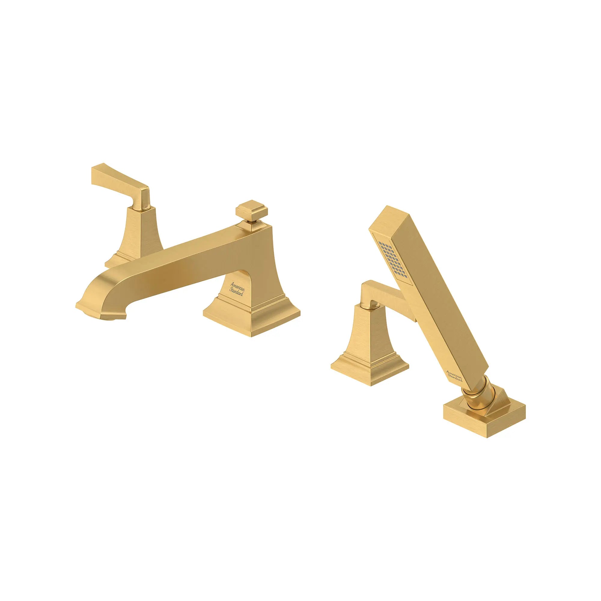 Town Square® S Bathub Faucet With Lever Handles and Personal Shower for Flash® Rough-in Valve // BRUSHED COOL SUNRISE // 168886_TownSquareS_SiloLeft_T455901.GN0_0001_Mar2023_0_CDNwebp.webp